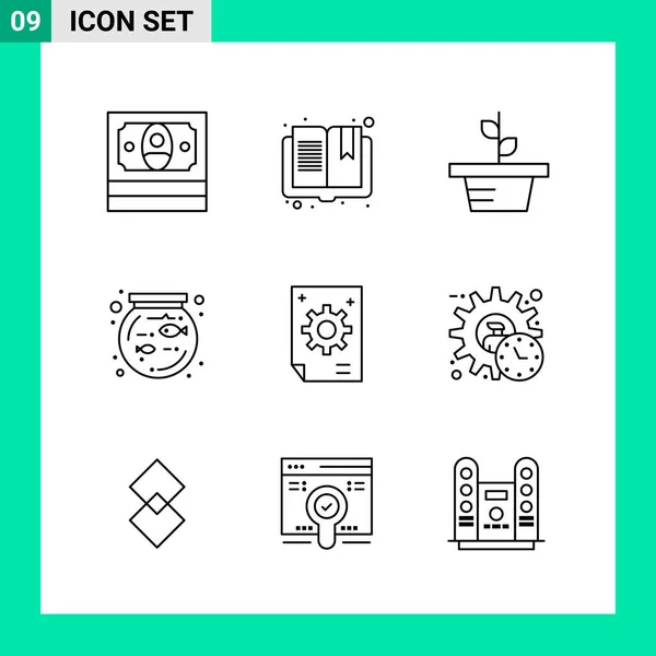 Conjunto Iconos Creativos Universales Simplemente Vector Ilustraciones Para Aplicaciones Web — Archivo Imágenes Vectoriales