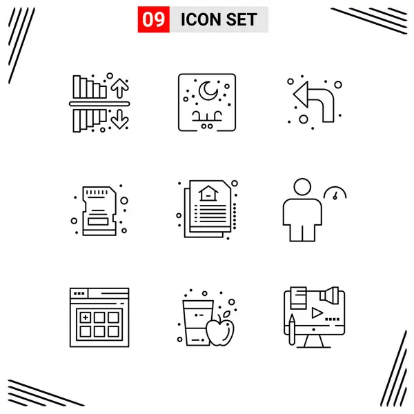 Conjunto Iconos Creativos Universales Simplemente Vector Ilustraciones Para Aplicaciones Web — Vector de stock