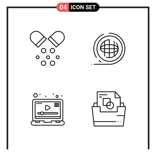 Set Universal Creative Icons Simply Vector Illustrations Web Mobile Apps — Stock Vector