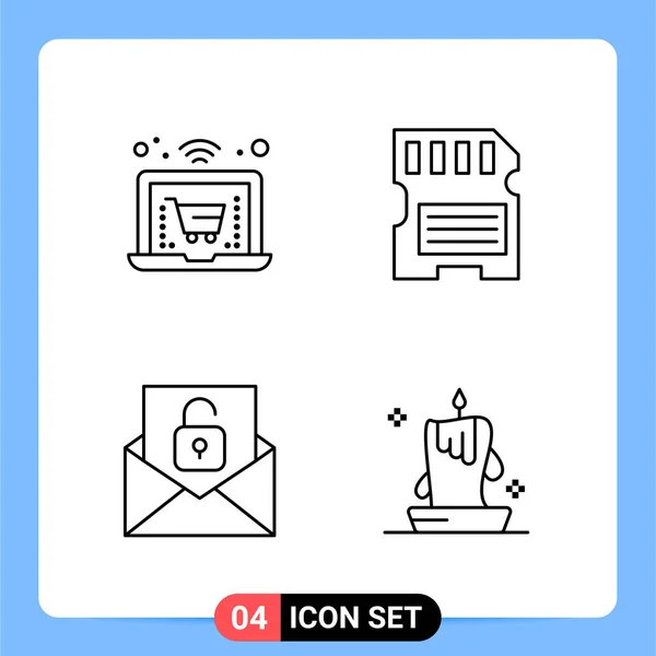 Conjunto Iconos Creativos Universales Simplemente Vector Ilustraciones Para Aplicaciones Web — Archivo Imágenes Vectoriales