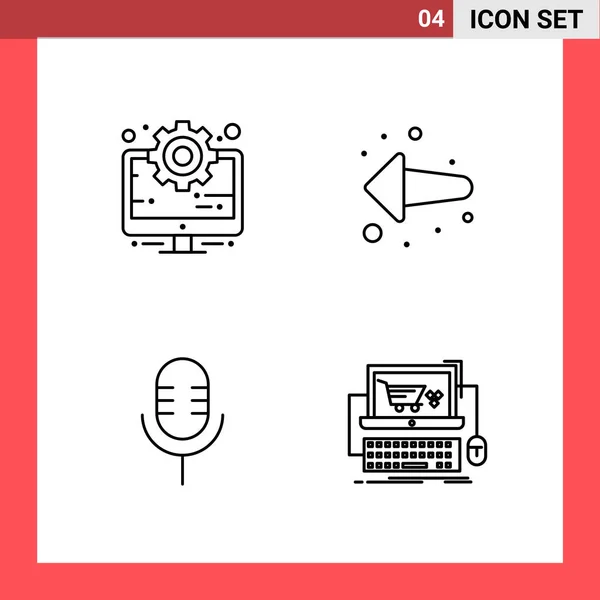 Conjunto Iconos Creativos Universales Simplemente Vector Ilustraciones Para Aplicaciones Web — Archivo Imágenes Vectoriales