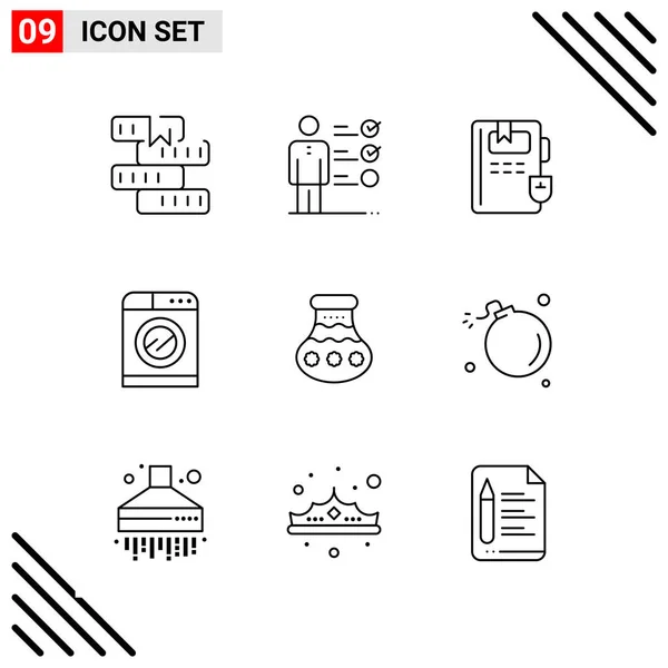 Conjunto Iconos Creativos Universales Simplemente Vector Ilustraciones Para Aplicaciones Web — Archivo Imágenes Vectoriales