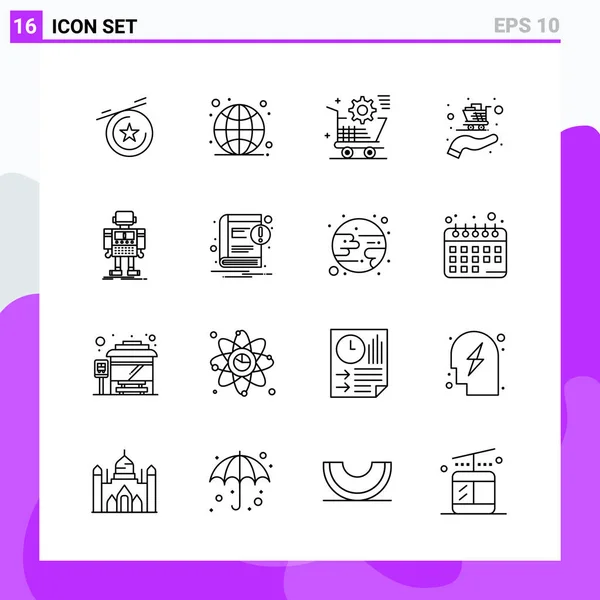 Conjunto Iconos Creativos Universales Simplemente Vector Ilustraciones Para Aplicaciones Web — Vector de stock