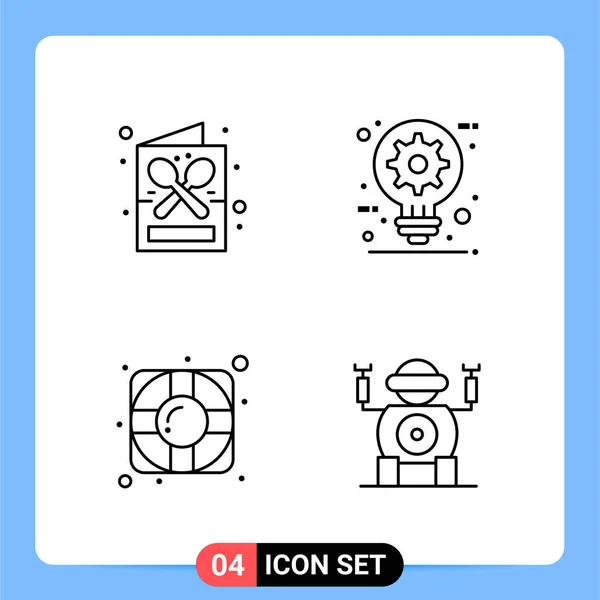 Set Universal Creative Icons Simply Vector Illustrations Web Mobile Apps — Stock Vector