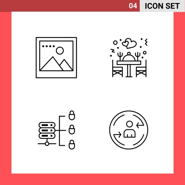 Conjunto Iconos Creativos Universales Simplemente Vector Ilustraciones Para Aplicaciones Web — Vector de stock