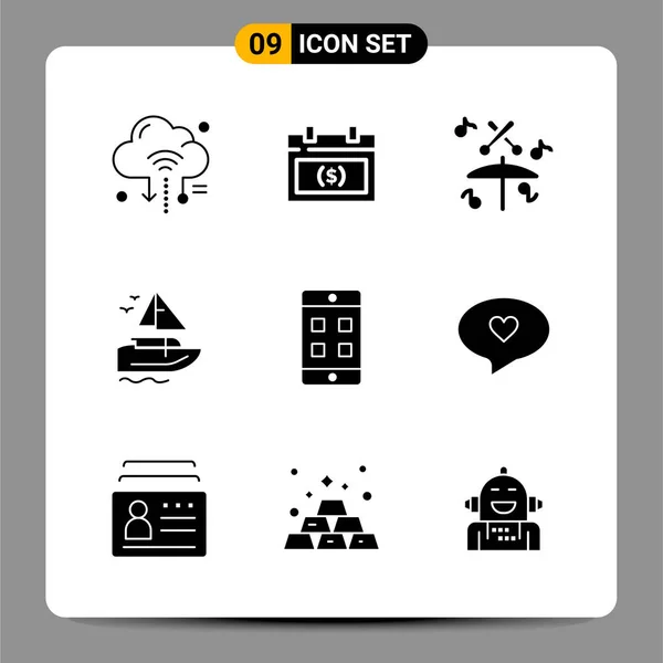 Conjunto Iconos Creativos Universales Simplemente Vector Ilustraciones Para Aplicaciones Web — Archivo Imágenes Vectoriales