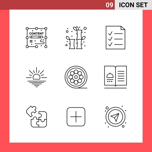 Conjunto Iconos Creativos Universales Simplemente Vector Ilustraciones Para Aplicaciones Web — Vector de stock