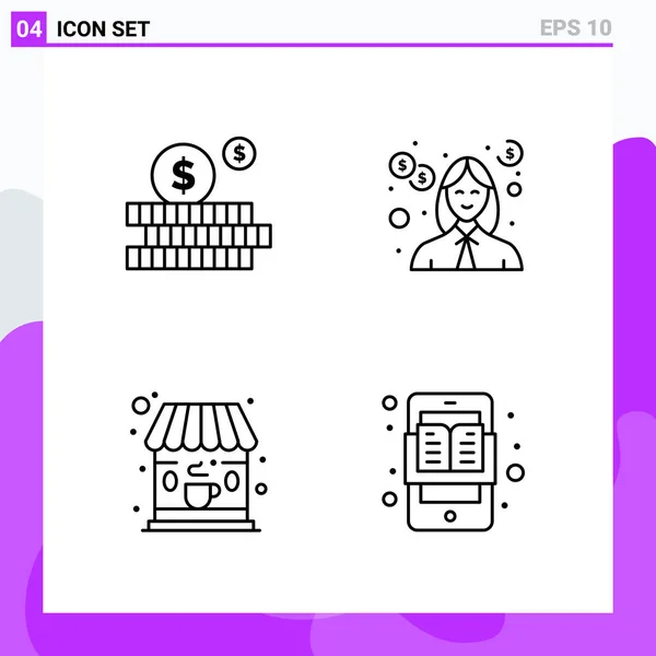 Conjunto Iconos Creativos Universales Simplemente Vector Ilustraciones Para Aplicaciones Web — Vector de stock