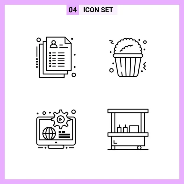 Conjunto Iconos Creativos Universales Simplemente Vector Ilustraciones Para Aplicaciones Web — Vector de stock