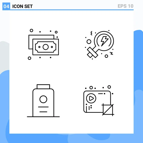 Conjunto Iconos Creativos Universales Simplemente Vector Ilustraciones Para Aplicaciones Web — Vector de stock