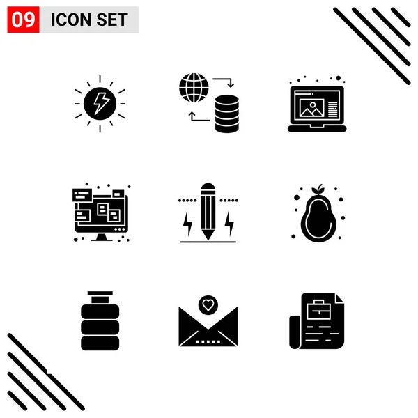 Set Dari Ikon Kreatif Universal Cukup Ilustrasi Vektor Untuk Aplikasi - Stok Vektor