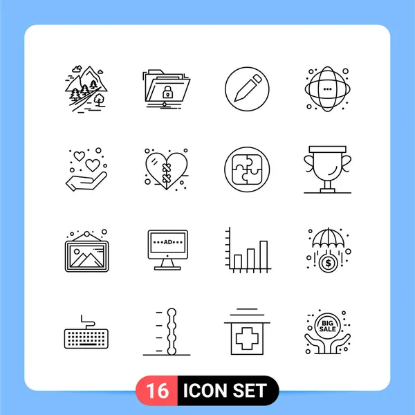 Set Universal Creative Icons Simply Vector Illustrations Web Mobile Apps — Stock Vector