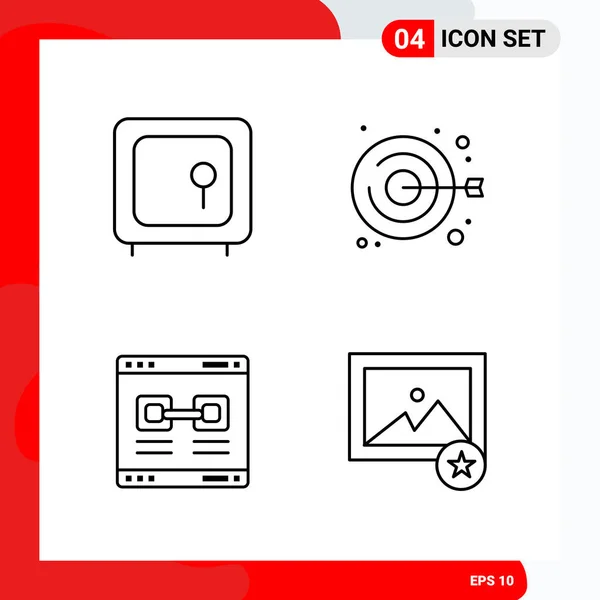 Conjunto Iconos Creativos Universales Simplemente Vector Ilustraciones Para Aplicaciones Web — Archivo Imágenes Vectoriales