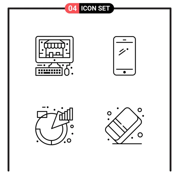 Conjunto Iconos Creativos Universales Simplemente Vector Ilustraciones Para Aplicaciones Web — Vector de stock