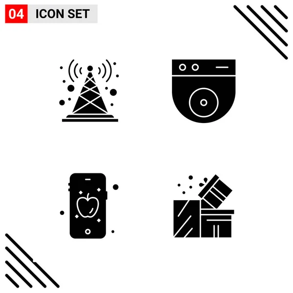 Conjunto Iconos Creativos Universales Simplemente Vector Ilustraciones Para Aplicaciones Web — Archivo Imágenes Vectoriales