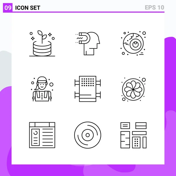 Conjunto Iconos Creativos Universales Simplemente Vector Ilustraciones Para Aplicaciones Web — Archivo Imágenes Vectoriales