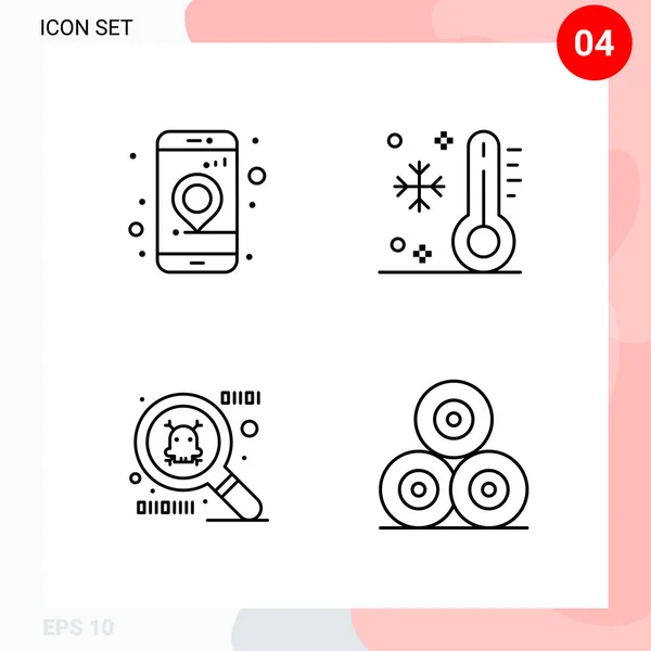 Set Universal Creative Icons Simply Vector Illustrations Web Mobile Apps — Stock Vector