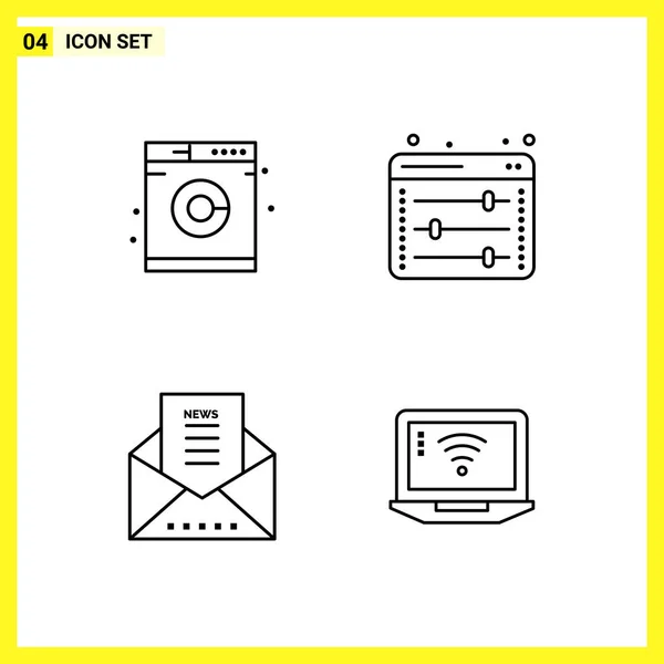 Conjunto Iconos Creativos Universales Simplemente Vector Ilustraciones Para Aplicaciones Web — Vector de stock