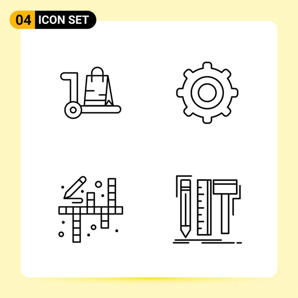 Set Universal Creative Icons Simply Vector Illustrations Web Mobile Apps — Stock Vector