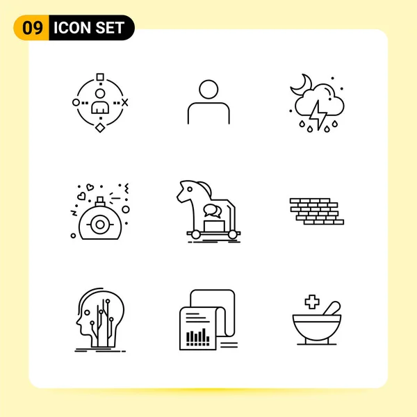 Conjunto Iconos Creativos Universales Simplemente Vector Ilustraciones Para Aplicaciones Web — Archivo Imágenes Vectoriales