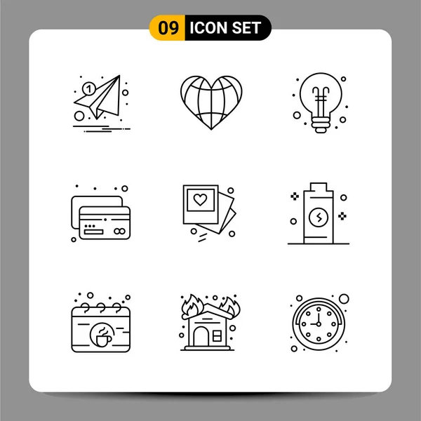 Conjunto Iconos Creativos Universales Simplemente Vector Ilustraciones Para Aplicaciones Web — Archivo Imágenes Vectoriales