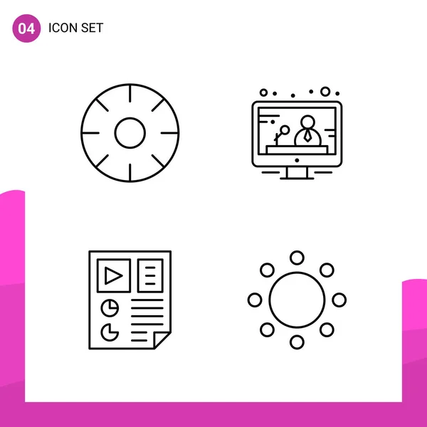 Set Universal Creative Icons Simply Vector Illustrations Web Mobile Apps — Stock Vector