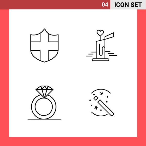 Conjunto Iconos Creativos Universales Simplemente Vector Ilustraciones Para Aplicaciones Web — Vector de stock