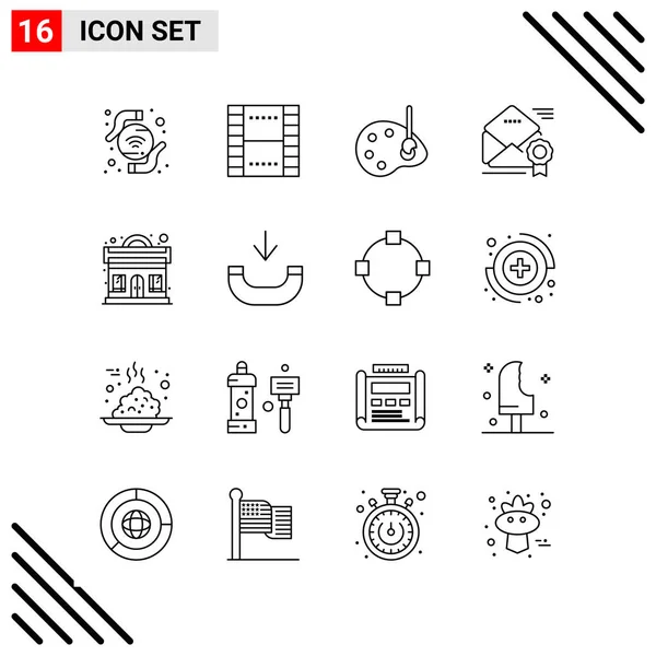 Conjunto Iconos Creativos Universales Simplemente Vector Ilustraciones Para Aplicaciones Web — Archivo Imágenes Vectoriales