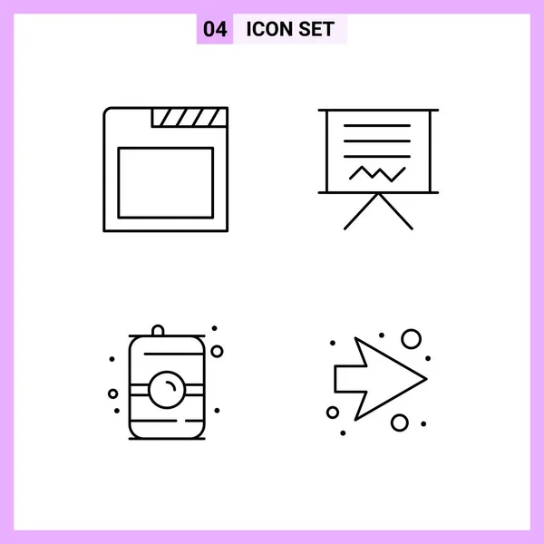 Set Universal Creative Icons Simply Vector Illustrations Web Mobile Apps — Stock Vector