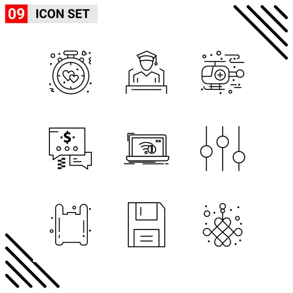 Conjunto Iconos Creativos Universales Simplemente Vector Ilustraciones Para Aplicaciones Web — Vector de stock