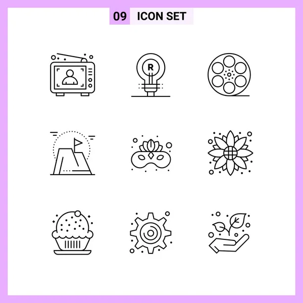 Conjunto Iconos Creativos Universales Simplemente Vector Ilustraciones Para Aplicaciones Web — Vector de stock