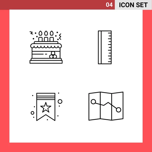 Conjunto Iconos Creativos Universales Simplemente Vector Ilustraciones Para Aplicaciones Web — Archivo Imágenes Vectoriales