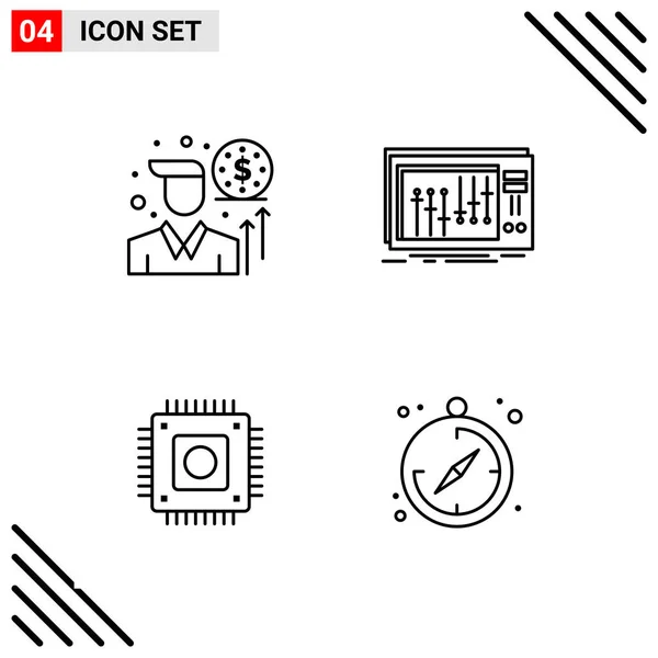 Conjunto Iconos Creativos Universales Simplemente Vector Ilustraciones Para Aplicaciones Web — Vector de stock