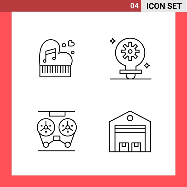 Conjunto Iconos Creativos Universales Simplemente Vector Ilustraciones Para Aplicaciones Web — Archivo Imágenes Vectoriales