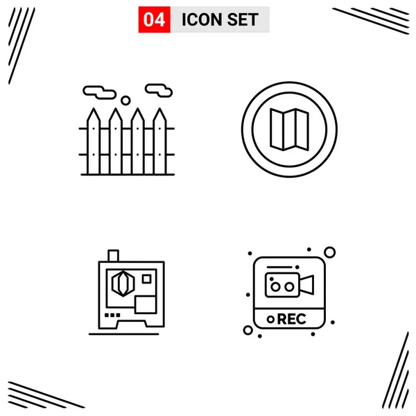 Set Universal Creative Icons Simply Vector Illustrations Web Mobile Apps — Stock Vector