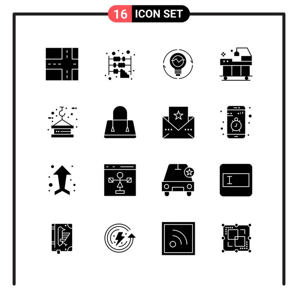 Set Dari Ikon Kreatif Universal Cukup Ilustrasi Vektor Untuk Aplikasi - Stok Vektor