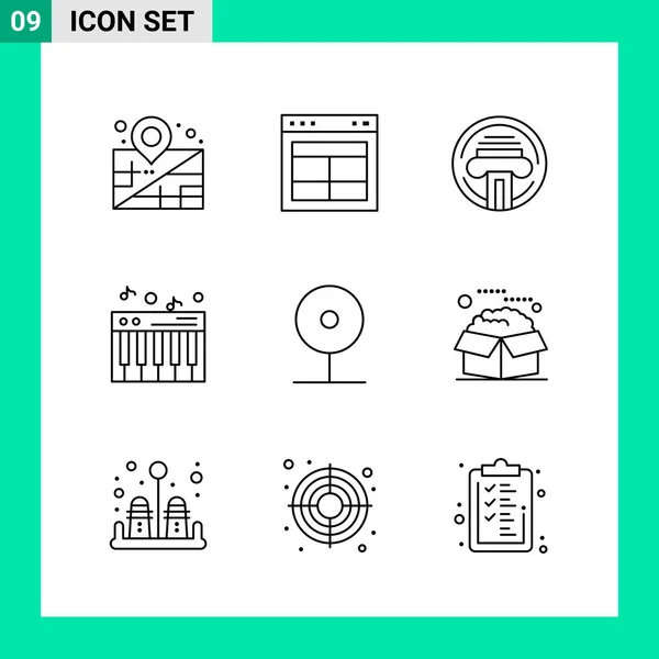 Conjunto Iconos Creativos Universales Simplemente Vector Ilustraciones Para Aplicaciones Web — Archivo Imágenes Vectoriales