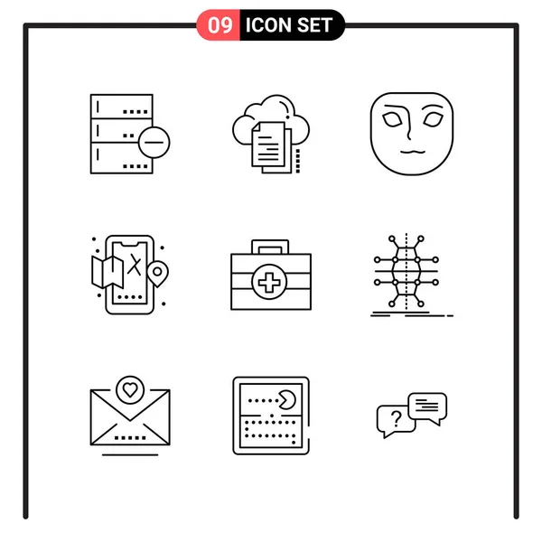 Conjunto Iconos Creativos Universales Simplemente Vector Ilustraciones Para Aplicaciones Web — Archivo Imágenes Vectoriales