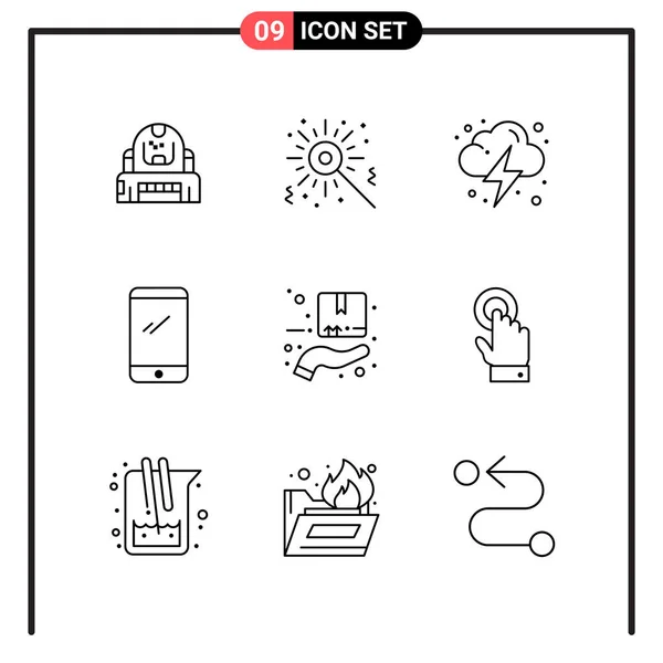 Conjunto Iconos Creativos Universales Simplemente Vector Ilustraciones Para Aplicaciones Web — Archivo Imágenes Vectoriales