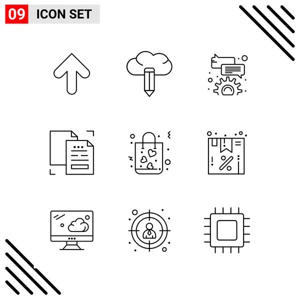 Conjunto Iconos Creativos Universales Simplemente Vector Ilustraciones Para Aplicaciones Web — Vector de stock