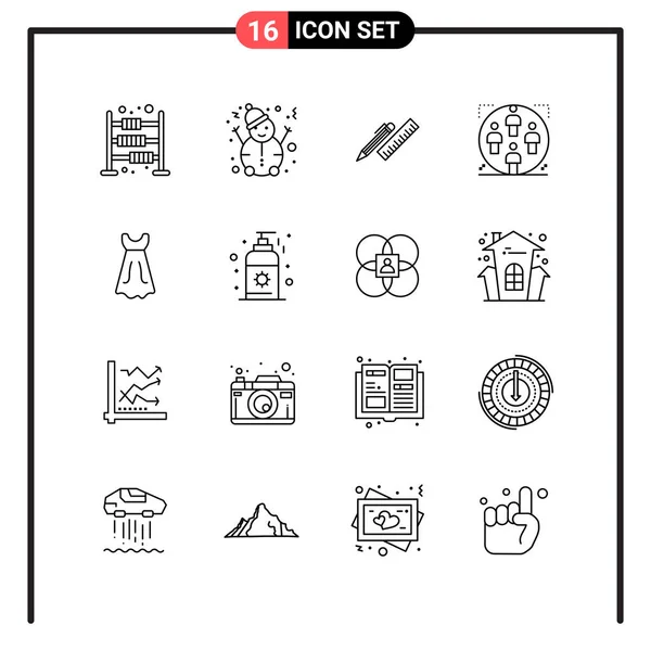 Conjunto Iconos Creativos Universales Simplemente Vector Ilustraciones Para Aplicaciones Web — Archivo Imágenes Vectoriales