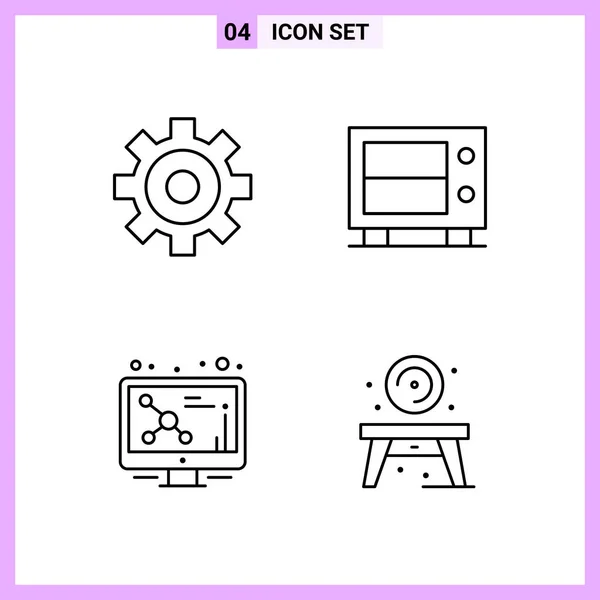 Conjunto Iconos Creativos Universales Simplemente Vector Ilustraciones Para Aplicaciones Web — Vector de stock