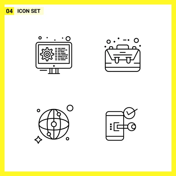 Conjunto Iconos Creativos Universales Simplemente Vector Ilustraciones Para Aplicaciones Web — Vector de stock