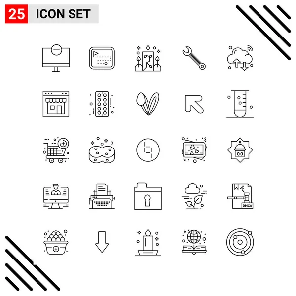 Set Universal Creative Icons Simply Vector Illustrations Web Mobile Apps — Stock Vector