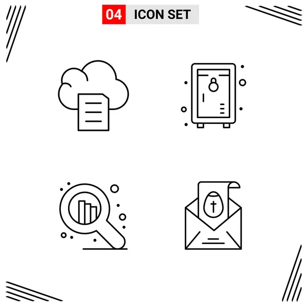 Conjunto Iconos Creativos Universales Simplemente Vector Ilustraciones Para Aplicaciones Web — Archivo Imágenes Vectoriales