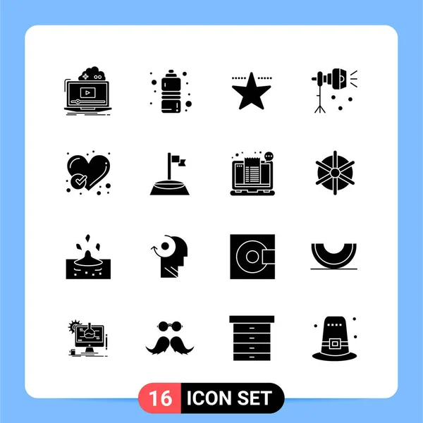 Conjunto de 16 iconos universales Vector de negocios — Vector de stock