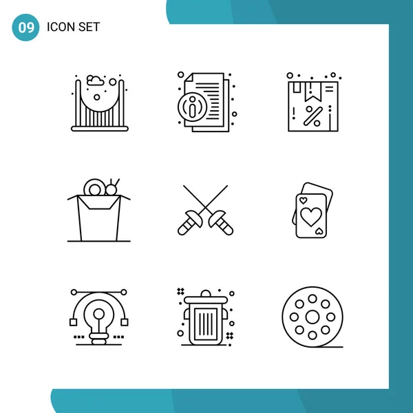 Conjunto Iconos Creativos Universales Simplemente Vector Ilustraciones Para Aplicaciones Web — Vector de stock