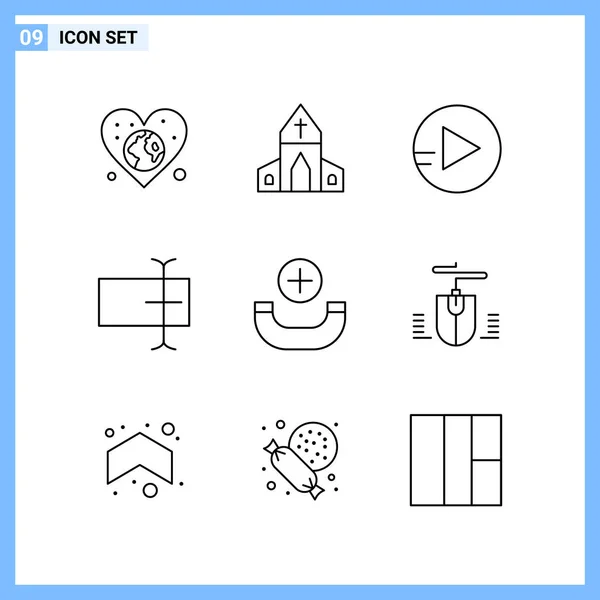 Set Universal Creative Icons Simply Vector Illustrations Web Mobile Apps — Stock Vector