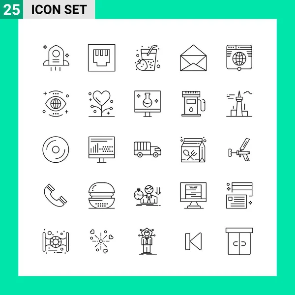 Conjunto Iconos Creativos Universales Simplemente Vector Ilustraciones Para Aplicaciones Web — Vector de stock