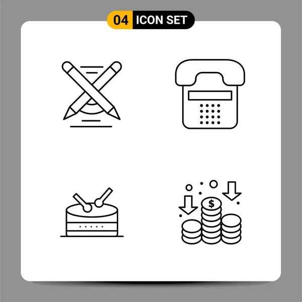 Set Dari Ikon Kreatif Universal Cukup Ilustrasi Vektor Untuk Aplikasi - Stok Vektor